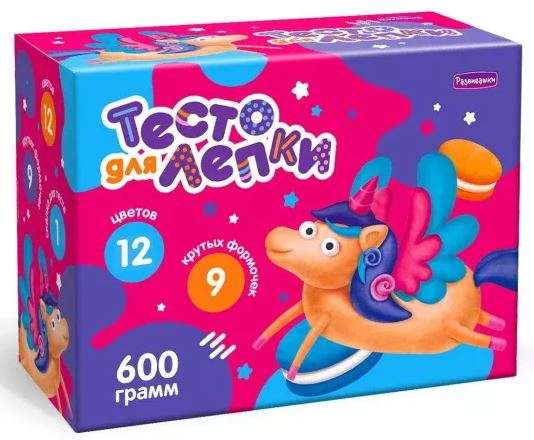 Тесто для лепки. 12 цветов, 9 форм