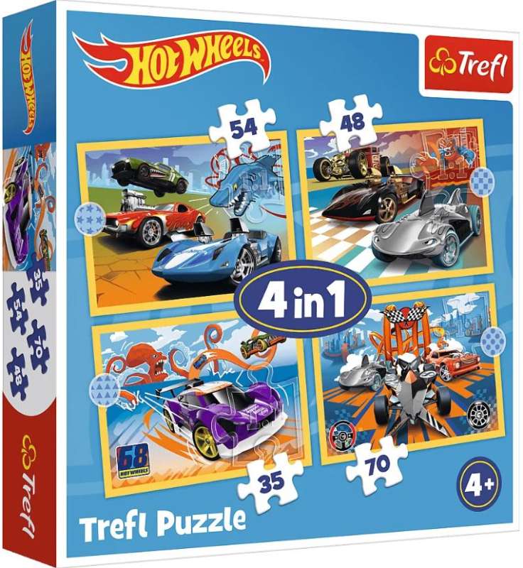 Пазл 4in1 Trefl: Hot Wheels vehicles