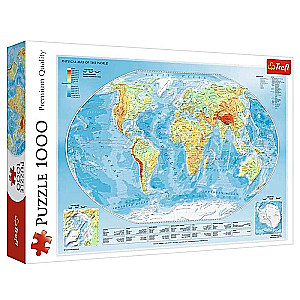 Пазл 1000 Trefl: Physical map of the world