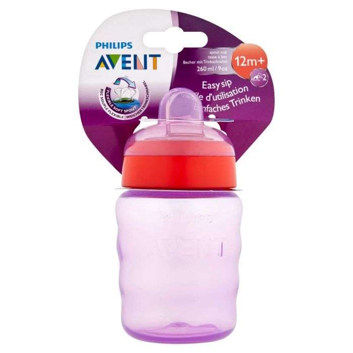 Обучающая бутылочка Philips Avent, 12 мес+., 260 мл, розовая