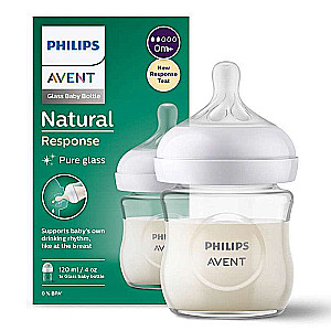 Стеклянная бутылочка для кормления Philips Avent Natural (природный поток), 0 мес+., 125 мл.