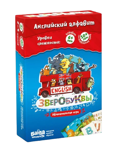 Развивающая настольная игра - Зверобуквы English