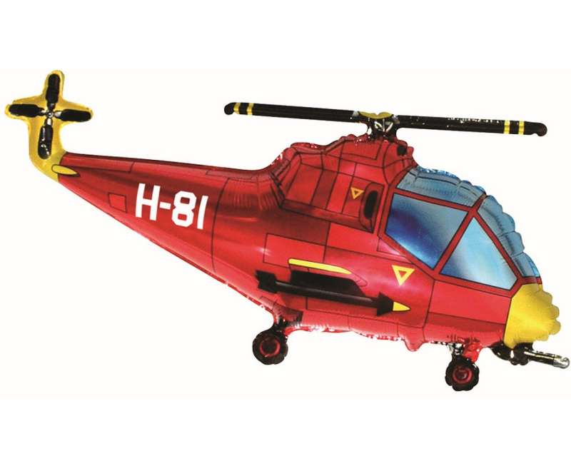 Фольгированный шар 24 - Helikopter, красный