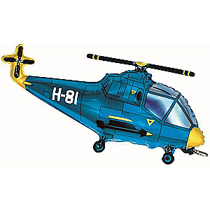 Folienballon 24 - Helikopter, blau