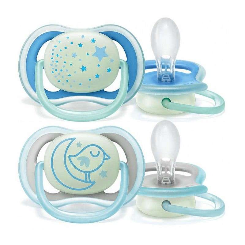 Philips Avent пустышка Ultra Air Night, 6-18M, 2шт.  синяя