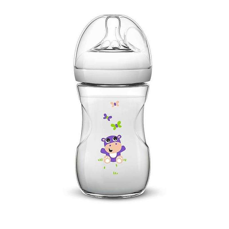 Philips Avent бутылочка для кормления Natural Hippo 260 ml, 1M+