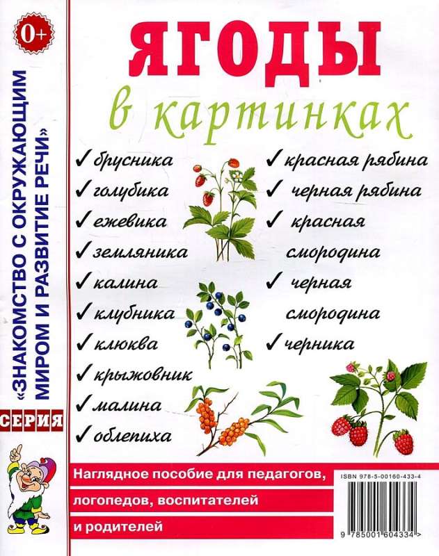 Ягоды в картинках. Наглядное пособие для педагогов, воспитателей, логопедов, родителей. 