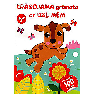 Krāsojamā grāmata ar uzlīmēm. Kucēns