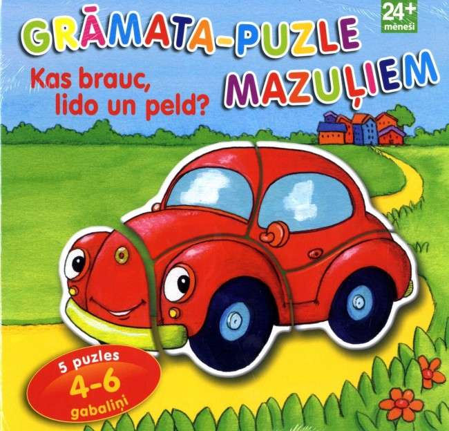 Grāmata -puzzle mazuļiem. Kas brauc, lido un peld