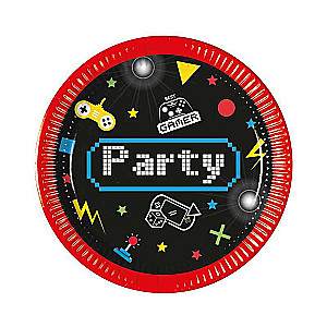 Бумажные тарелки 20см., 8шт. Gaming Party