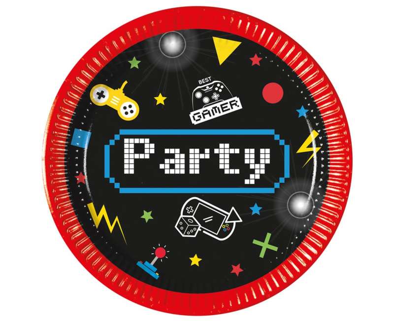 Бумажные тарелки 20см., 8шт. Gaming Party