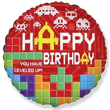 Folienballon Happy Birthday Bricks, verpackt, FX, 18