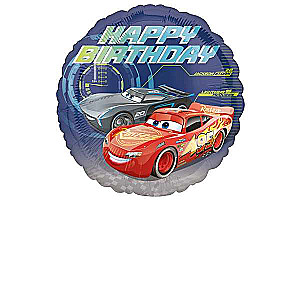 Фольгированный шар 18 inches CiR - Cars - Happy Birthday