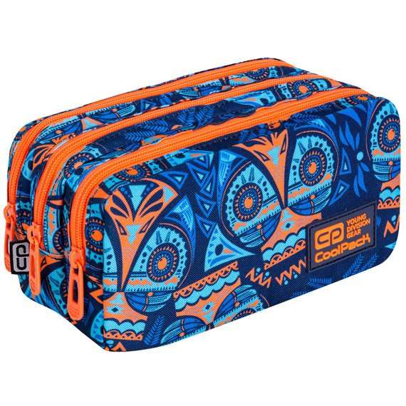 Пенал COOL PACK AZTEC BLUE, 3 отделения