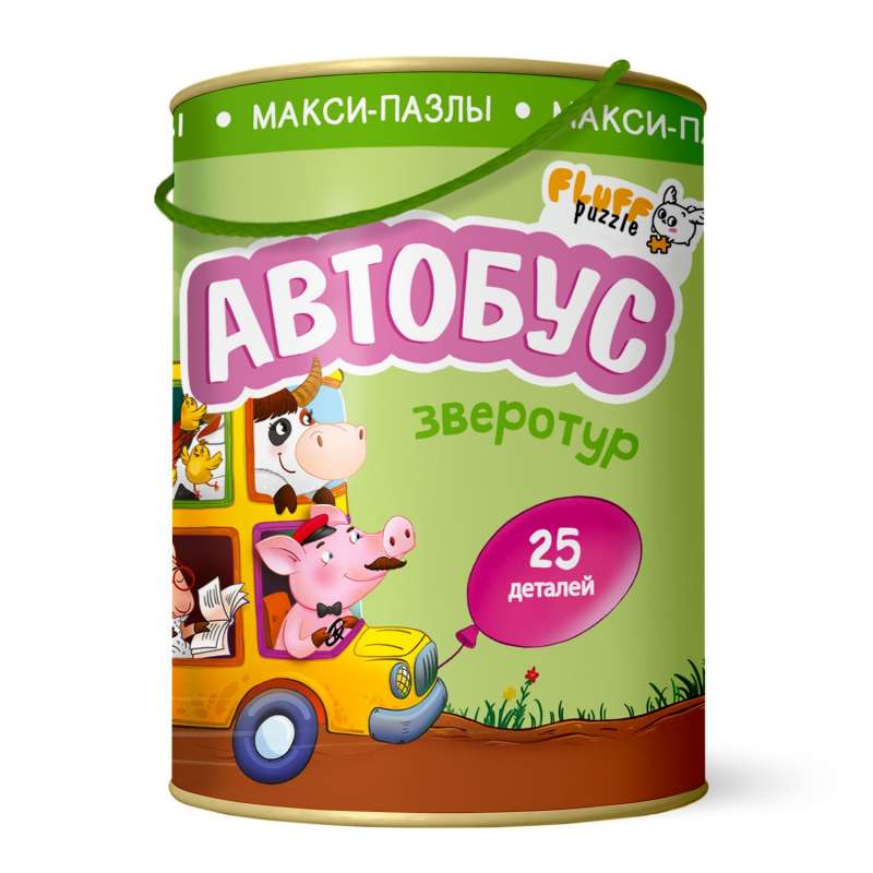 Макси-пазлы Зверотур. Автобус. 25 деталей