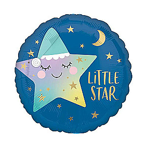 Фольгированный шар 17/43cm круглый LITTLE STAR