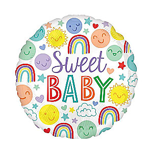 Folienballon 17/43cm, Standard Sweet Baby