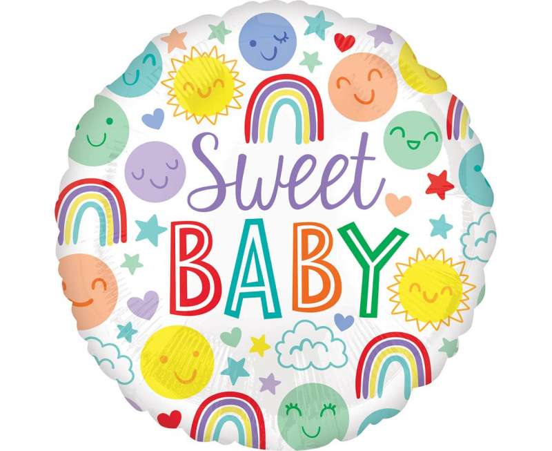 Folienballon 17/43cm, Standard Sweet Baby