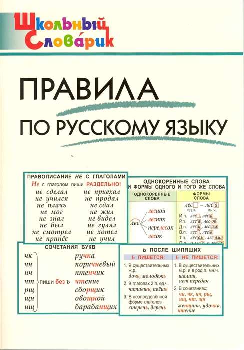 Правила по русскому языку. Начальная школа