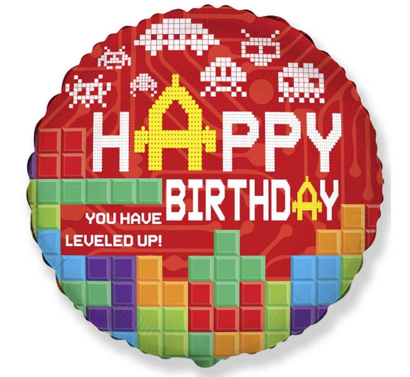 Фольгированный шар 18 FX Happy Birthday - Bricks