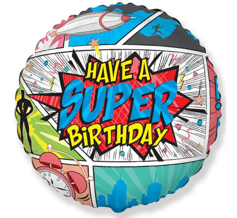 Фольгированный шар 18 FX - SuperBirthday