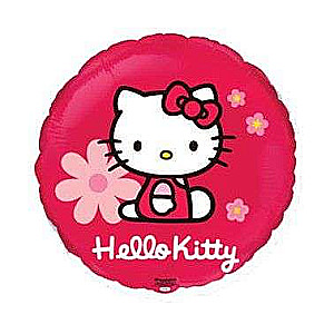 Фольгированный шар 18/46см круглый FX Hello Kitty розовый