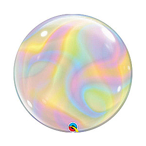 Folienballon 22/56cm QL Bubble Iridescent Swirls