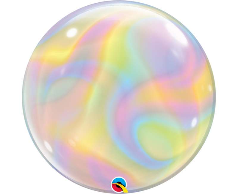 Фольгированный шар 22/56см QL Bubble Iridescent Swirls