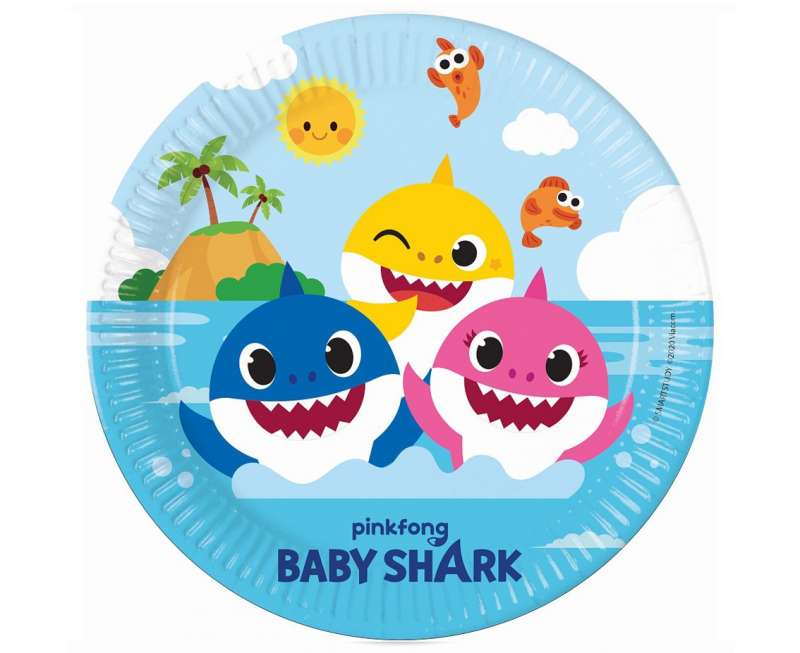 Бумажные тарелки /23см, 8шт. Baby Shark