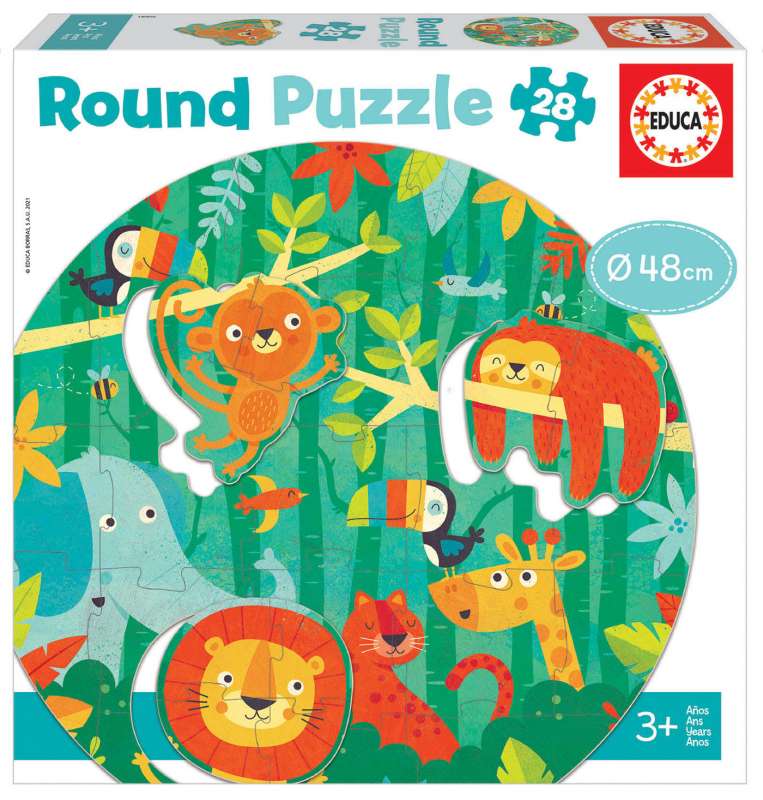 Puzzle EDUCA с клеем MAXI Джунгли, 28 деталей