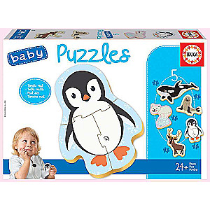 Puzzle EDUCA Арктические животные, 5шт (2x3,2x4,1x5)