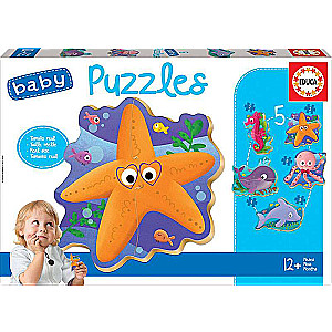 Puzzle EDUCA Tropicales Animals, 5шт (2x2,2x3,1x4)