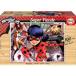 Puzzle EDUCA Madera Ladybug, 100 деталей