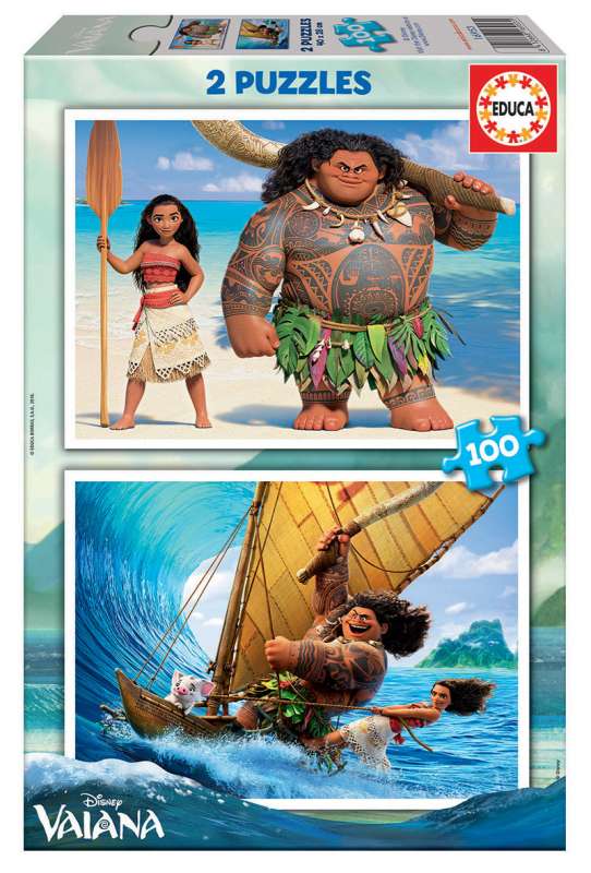 Puzzle EDUCA с клеем Vaiana, 2x100 деталей