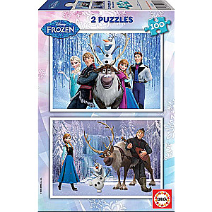 Puzzle EDUCA с клеем Frozen, 2x100 деталей