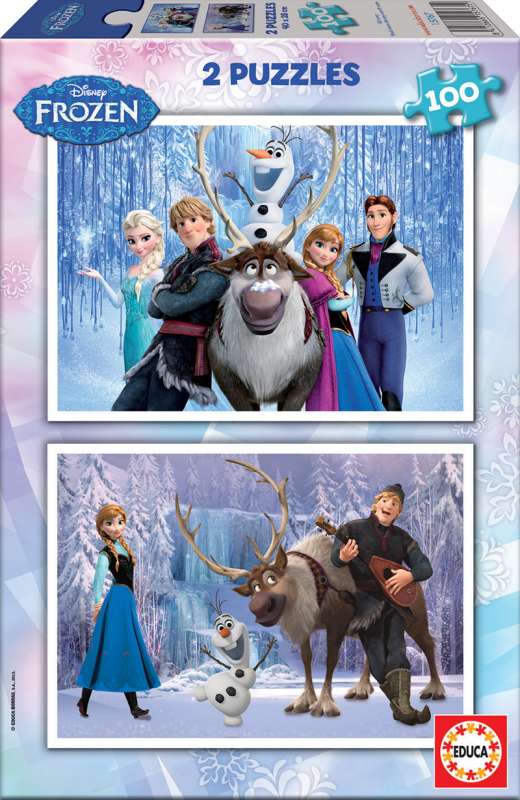 Puzzle EDUCA с клеем Frozen, 2x100 деталей