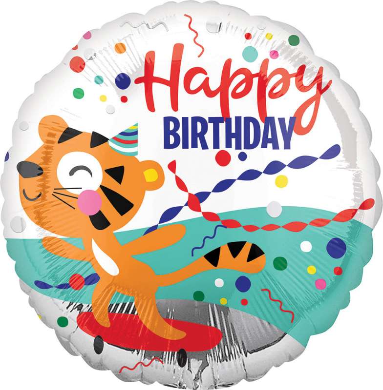 Фольгированный шар 18 Tiger Happy Birthday