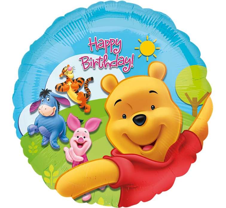 Folienballon 18 Pooh and Friends Sunny BDAY“