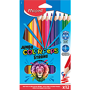 Цветные карандаши MAPED ColorPeps Jumbo Strong 12 цветов