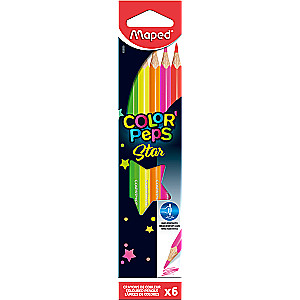 Цветные карандаши MAPED ColorPeps Fluo, 6 цветов