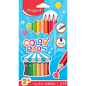 Цветные карандаши MAPED Color Peps MAXI, 12  цветов