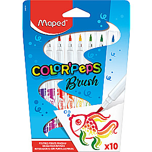 Фломастеры MAPED ColorPeps Long Life Brush 10 цветов