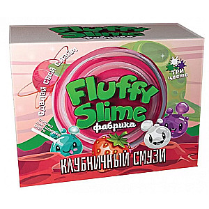 Слайм Fluffy Slime фабрика. Клубничный смузи