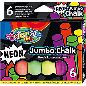 Мелки разноцветные JUMBO, 6 цветов COLORINO NEON