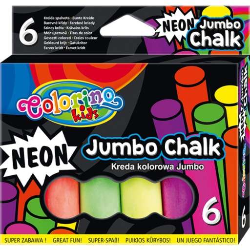 Мелки разноцветные JUMBO, 6 цветов COLORINO NEON