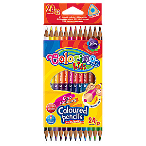 Двусторонние цветные карандаши  24 цв. COLORINO