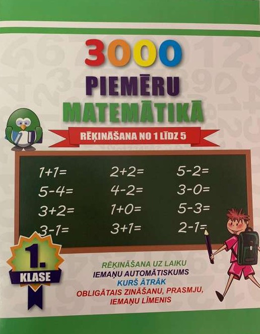 Burtnīca 3000 piemēru matemātikāRēķināšana1-5 1. klase