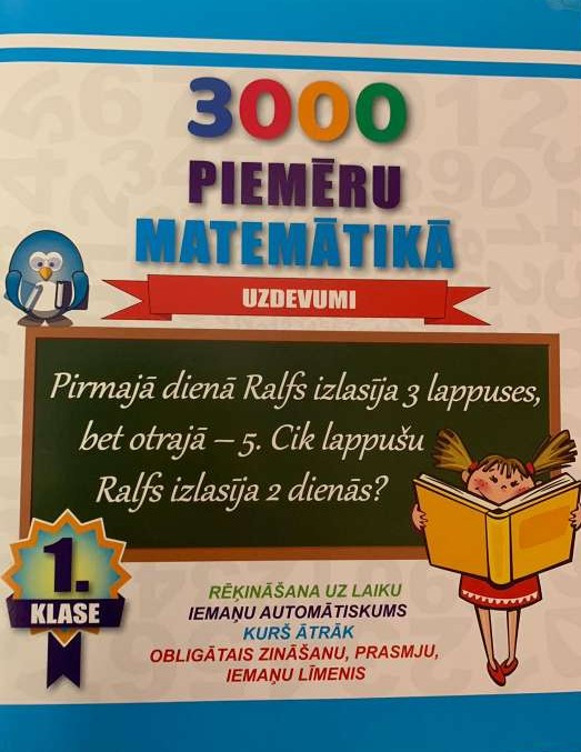 Burtnīca 3000 piemēru matemātikā"Uzdevumi" 1.klase