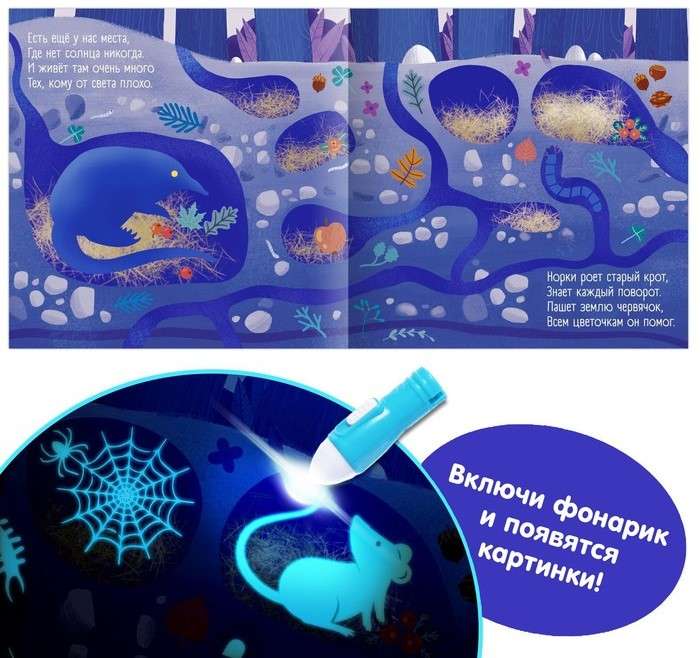 Книга с фонариком Что происходит в темноте?