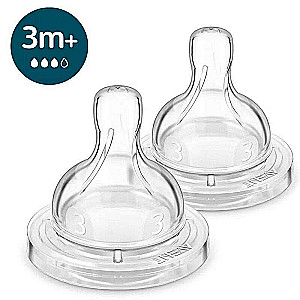 Силиконовая пустышка Philips Avent: анти-колик, медленный поток, 3 мес+., 2 шт.